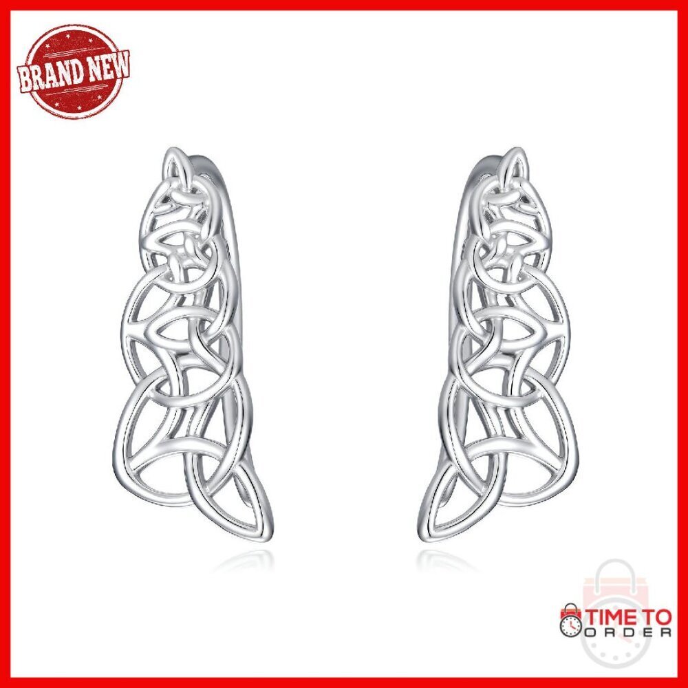 Sterling Silver Ear Climbers, Hypoallergenic Crawler Earrings, 17mm